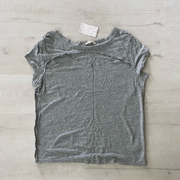 Free People June Linen-Blend T-Shirt Size Small NWT - Picture 3 of 9